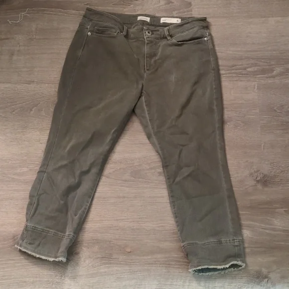 J. Jill Gray Authentic For Cropped Raw Hem Pants Size 8 Petite - Picture 2 of 10